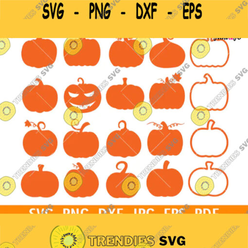 Pumpkin SVG Pumpkin Bundle SVG Halloween svg Pumpkins PNG Fall svg Pumpkin Clipart Vector Thanksgiving Circut cutting fileSilhouette