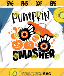 Pumpkin Smasher SVG, Monster Truck Svg, Thanksgiving Boy Svg, Halloween Kids Svg, Design -357