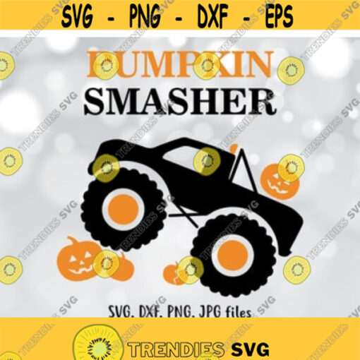 Pumpkin Smasher svg Boy Halloween SVG Pumpkin monster truck svg Pumpkin truck svg Boy Halloween shirt design Boys Cricut Silhouette Design 93