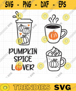 Pumpkin Spice Latte Svg Clipart Coffee Lover Fall Autumn Drinks Hot Coffee Pumpkin Spice Lover Svg Dxf Cut Files For Cricut Png Clip Art