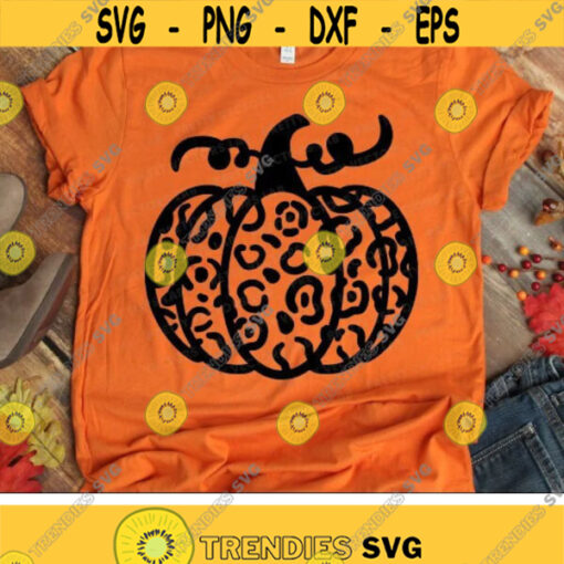 Pumpkin Svg Leopard Print Svg Thanksgiving Svg Dxf Eps Png Fall Cut Files Halloween Svg Autumn Clipart Woman Svg Silhouette Cricut Design 3166 .jpg
