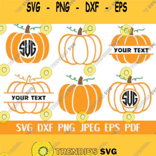 Pumpkin Svg Pumpkin Clipart Pumpkin Monogram Frame Svg Sayings Silhouette Cameo Cricut Cutting Files Fall svg Pumpkin Cut File DXF