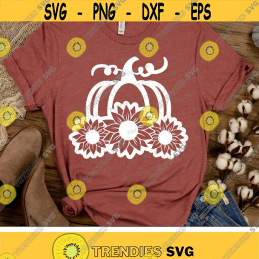 Pumpkin Svg Sunflowers Svg Thanksgiving Cut Files Door Hanger Svg Fall Farmhouse Svg Dxf Eps Png Autumn Clipart Silhouette Cricut Design 1943 .jpg