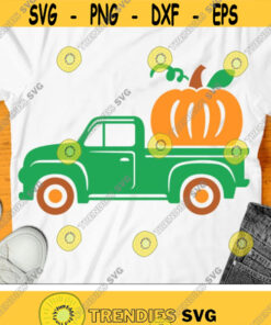 Pumpkin Truck Svg, Fall Truck Svg, Vintage Truck Svg Dxf Eps Png, Fall Cut File, Harvest, Thanksgiving, Halloween Clipart, Silhouette Cricut Design -2114