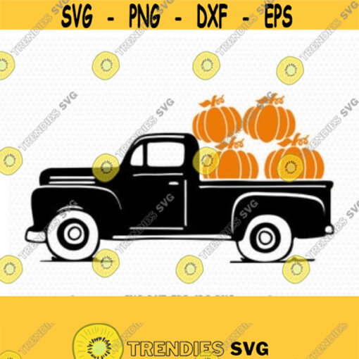 Pumpkin Truck svg Fall Truck svg Vintage Truck svg Harvest Halloween Thanksgiving Truck svg CriCut svg jpg png dxf Silhouette cameo Design 104