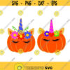 Pumpkin Unicorn Halloween Cuttable SVG PNG DXF eps Designs Cameo File Silhouette Design 1076