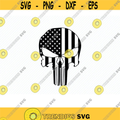 Punisher Skull Flag Svg. Punisher Skull SVG. Flag Punisher Svg. Skull Cricut. Skull Cutting file. Skull Silhouette. Punisher Skull Clipart.