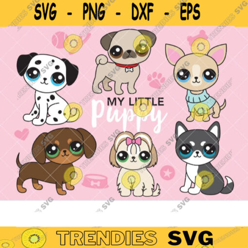 Puppy Dog Breed Clip Art Chihuahua Pug Shih Tzu Dachshund Weiner Siberian Husky Dalmatian Puppy Clipart Clip Art copy