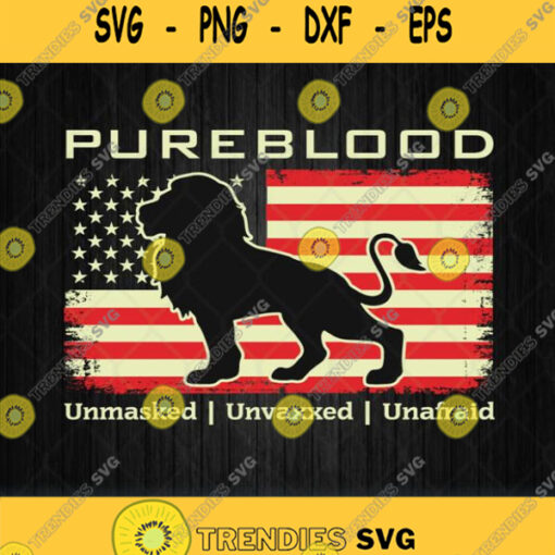 Pureblood Movement Medical Freedom Lion Usa Flag Svg Png