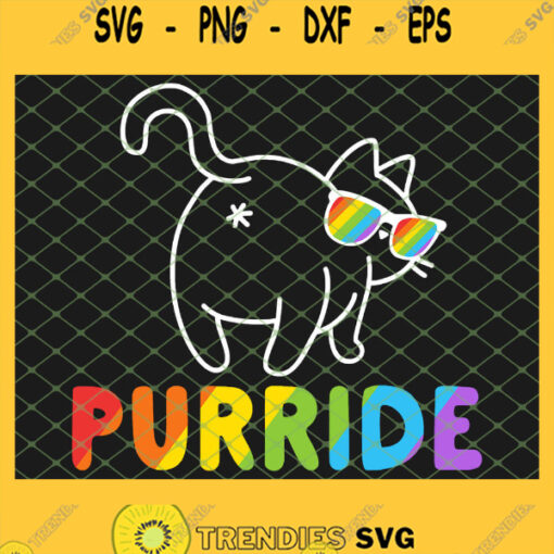 Purride Funny Cat Gay Lgbt Pride SVG PNG DXF EPS 1