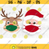Quarantine Christmas Svg Bundle Rudolph Svg Santa Svg Merry Christmas Svg Santa Wearing Mask Christmas 2020 Santa with Mask Cut Files