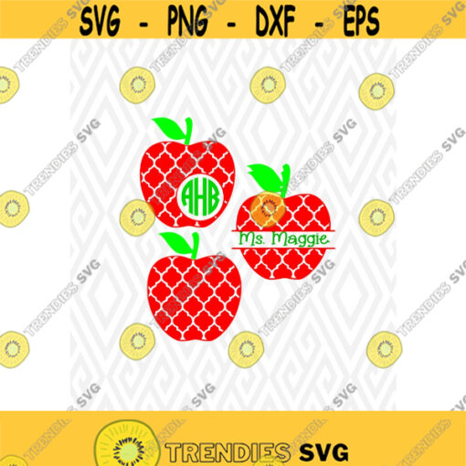 Quatrefoil Apple Monogram Cuttable Design in SVG DXF PNG Ai Pdf Eps Design 146
