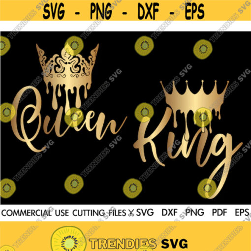 Queen King SVG Queen Drippin Svg King Dripping Svg Black Queen Svg Crown Queen Svg Afro Svg Kings Crown Svg Melanin Svg Cricut Design 182