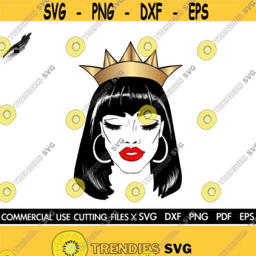 Queen SVG Woman SVG Queen Crown Svg Afro SVG Black Woman Svg Afro Woman Svg Black Queen Svg Black Girl Magic Svg Silhouette Cricut Design 242