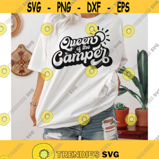 Queen of the camper svg Mountains svg Camper svg Camping svg Hiking svg Outdoor Quotes shirt gift svg png dxf Svg files for cricut Design 134
