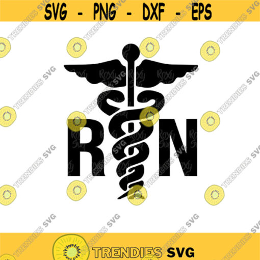 RN SVG Registered Nurse Logo for Silhouette Cricut Caduceus svg RN Clipart Svg FIles for Critcut