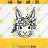 Rabbit Face Svg File Rabbit with Flower Crown Svg Easter Bunny Svg Animal Face Floral Crown Flowers on Head Bunny RabbitDesign 689