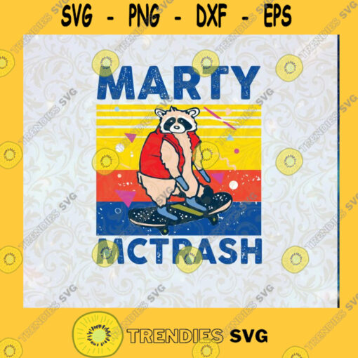 Raccoon Vintage Marty McTrash Raccoons Lover Sublimation Gifts PNG File Download Cut File Instant Download Silhouette Vector Clip Art