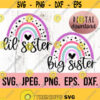 Rainbow Big Sister Little Sister Rainbow SVG Big Sister Lil Sister Shirt New Baby SVG Sibling Shirt svg Cricut File Sister Svg set Design 35