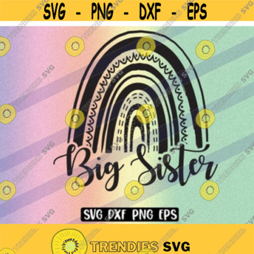 Rainbow SVG dxf png eps big sister boho neutral rainbow Design 32