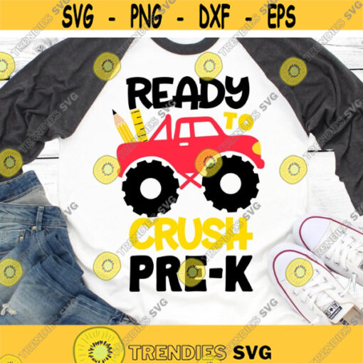 Ready to Crush 4th Grade Svg Back to School Svg Fourth Grade Svg Monster Truck Svg School Kids Funny Svg Files for Cricut Png