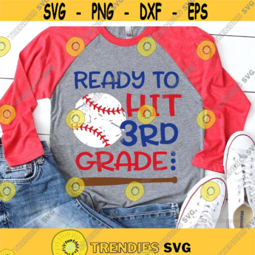 Ready to Hit 2nd Grade Svg Boy Second Grade Back to School Svg Baby Boy Funny Kids Shirt Svg Baseball Svg Cut File for Cricut Png
