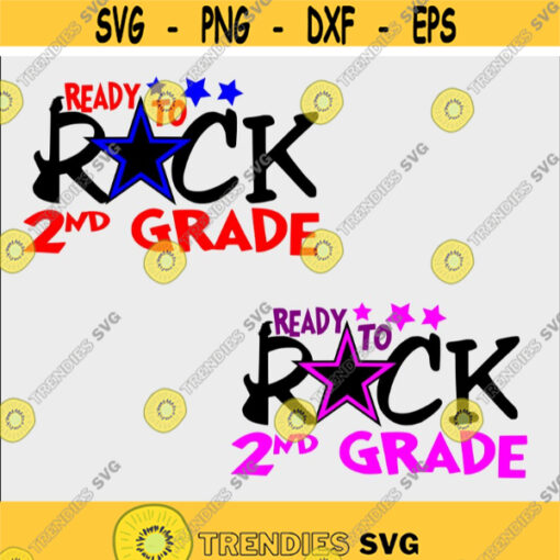 Ready to Rock 1st Grade SVG Bundle back to school svg First day of school svg svg eps png