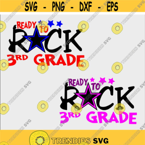 Ready to Rock 2nd Grade SVG Bundle back to school svg First day of school svg svg eps png