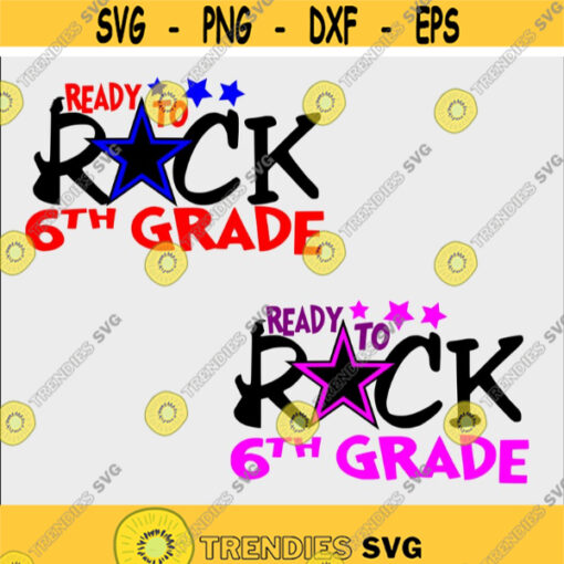 Ready to Rock 5th Grade SVG Bundle back to school svg First day of school svg svg eps png