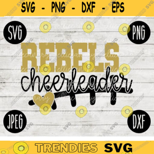 Rebels Cheerleader SVG Team Spirit Heart Sport png jpeg dxf Commercial Use Vinyl Cut File Mom Dad Fall School Pride Football Mom 2067
