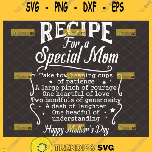 Recipe For A Special Mom Svg Happy MotherS Day Svg 1