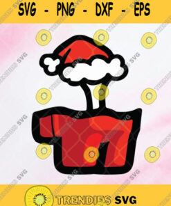 Red Among Us Crewmate Character Bone Santa Hat Svg Merry Christmas Svg Cut Files Svg Clipart Sil