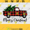Red Buffalo Plaid Merry Christmas Truck Svg Green Plaid Trees Svg Buffalo Plaid Truck Svg Christmas Svg Cutting FIles