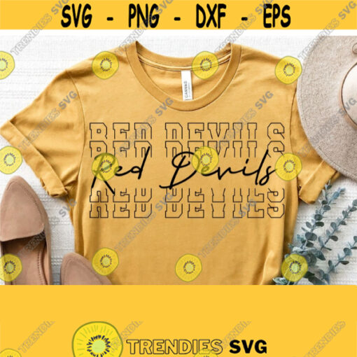 Red Devils SvgRed Devils Team Spirit Svg Cut FileHigh School Team Mascot Logo Svg Files for Cricut Silhouette FileVector Download Design 1502