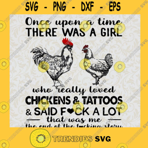 Red Plaid There Was A Girl Who Really Loved Chicken And Tattoos Said Fu A Lot PNG Files Digital Arts SVG PNG EPS DXF Silhouette Cut Files For Cricut Instant Download Vector Download Print File