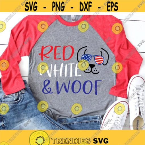 Red White and Woof Svg 4th of July Svg American Dog Paw USA Flag Svg July Fourth Shirt Star Spangled Pup Svg Files for Cricut Png