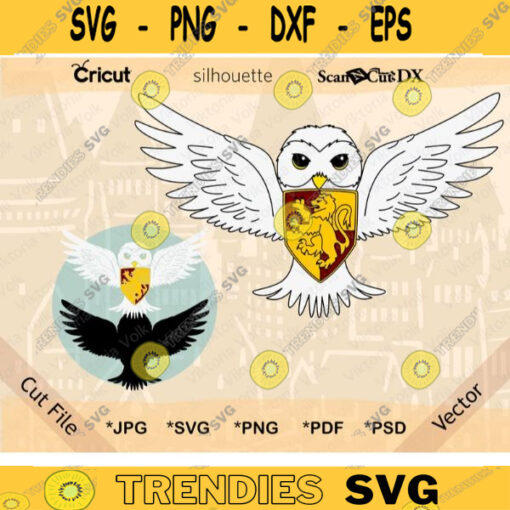 Red and Gold Lion Sigil Owl Cut File SVG Lion Emblem Clipart Owl Acceptance Letter Vector Lion House Sigil School of Wizards Clipart