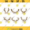 Reindeer Antlers Deer Frame Straight Monogram Christmas Cuttable Design SVG PNG DXF eps Designs Cameo File Silhouette Design 183
