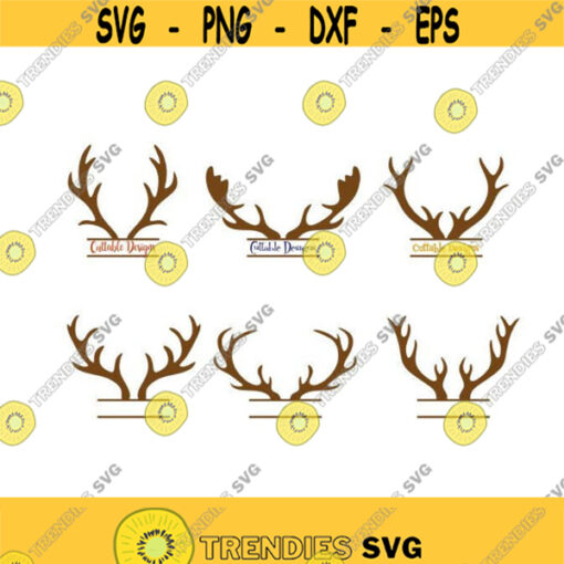 Reindeer Antlers Deer Frame Straight Monogram Christmas Cuttable Design SVG PNG DXF eps Designs Cameo File Silhouette Design 183