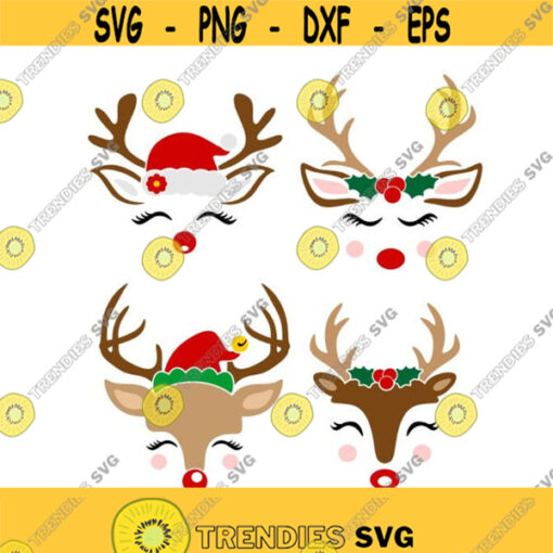 Reindeer Deer Christmas Cuttable Design SVG PNG DXF eps Designs Cameo File Silhouette Design 234