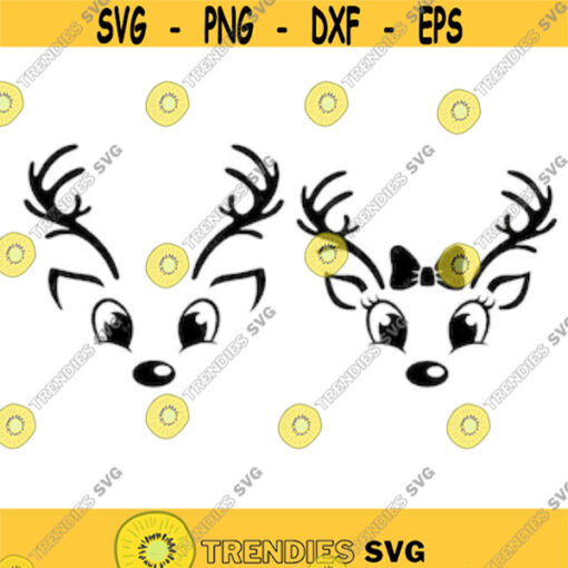 Reindeer Face SVG PNG PDF Cricut Silhouette Cricut svg Silhouette svg Christmas reindeer svg Reindeer Face Christmas svg Design 1938