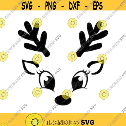 Reindeer Face SVG PNG PDF Cricut Silhouette Cricut svg Silhouette svg Christmas reindeer svg Reindeer Face Christmas svg Design 1994