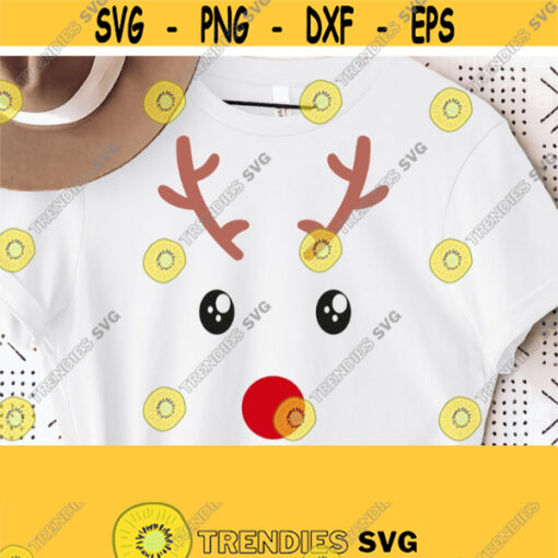 Reindeer Face Svg Cute Reindeer Face Svg Cut File Christmas Vector Clipart Funny Kids Merry Christmas Svg Reindeer Png Instant Download Design 1025