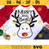 Reindeer Face Svg Merry and Bright Christmas Svg Cute Reindeer Head Reindeer Antler Kid Christmas Shirt Design Svg Dxf Png Cut File copy