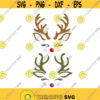 Reindeer Faces Christmas Cuttable Design SVG PNG DXF eps Designs Cameo File Silhouette Design 271