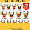 Reindeer Family Svg Rudolph Family Christmas Shirts Svg Red Nose Mommy Svg Daddy Sister Brother Grandma Grandpa Niece Nephew Cousin Design 848