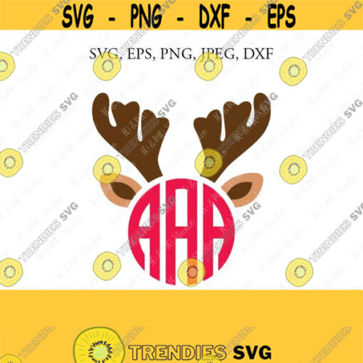 Reindeer Monogram SVG Reindeer Svg Reindeer Clip Art Reindeer Face SVG Christmas SVG Christmas Reindeer Cricut Silhouette Cut File