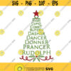Reindeer Names Christmas Tree Monogram Machine Embroidery INSTANT DOWNLOAD pes dst Design 801