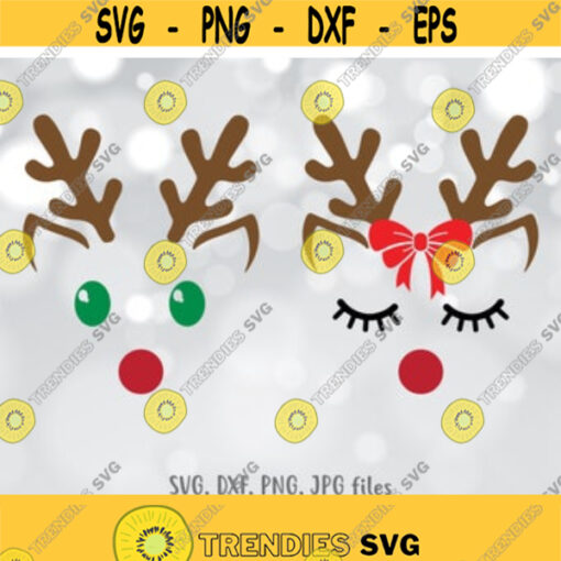Reindeer SVG Christmas SVG Boy and Girl Reindeer Reindeer couple Family Christmas svg Rudolf Reindeer svg Christmas Deer Cutting File Design 110