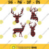 Reindeer SVG Deer SVG Deer Head SVG Plaid Deer svg Christmas svg